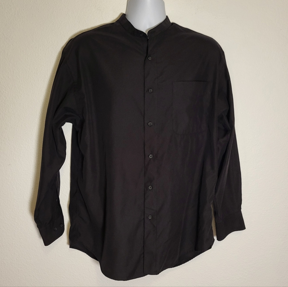 John Henry Micro Touch Casual Button Down Henley Shirt size Medium